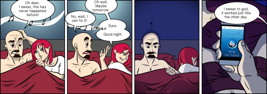 Piece of Me. A webcomic about performance issues in bed.