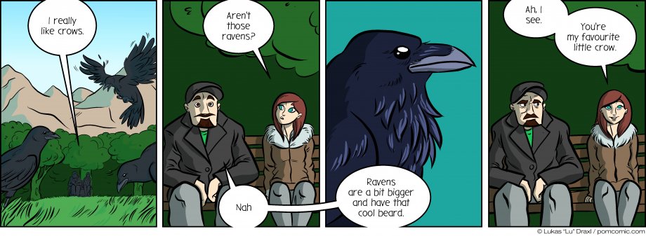 Piece of Me. A webcomic about the difference between crows and ravens.