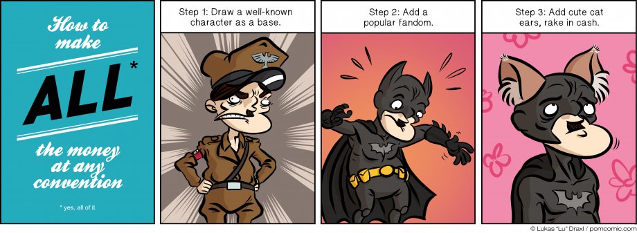 Piece of Me. A webcomic about fandoms and cat ears. Juicy, lucrative cat ears.