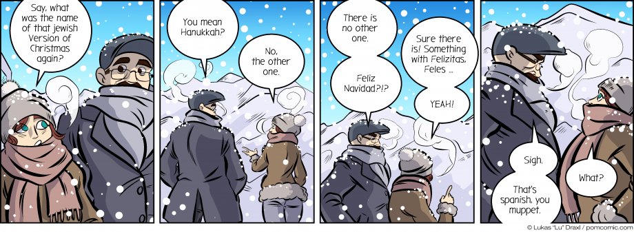 Piece of Me. A webcomic about confusions over holidays and languages.