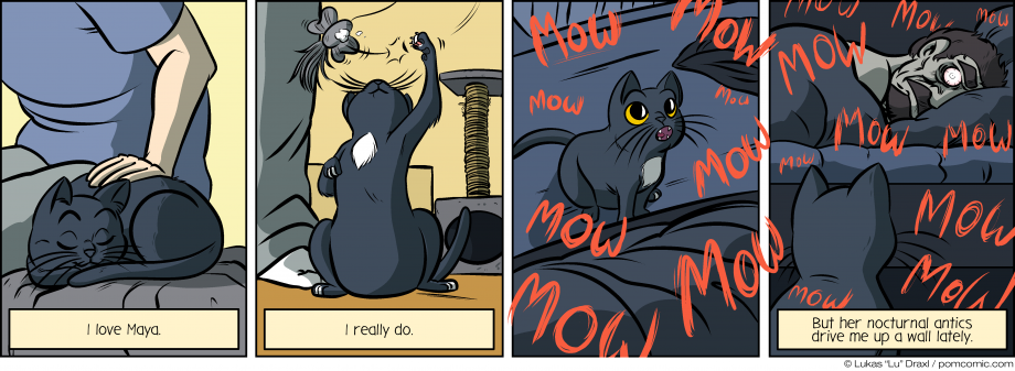 Piece of Me. A webcomic about clingy cats and nocturnal antics.