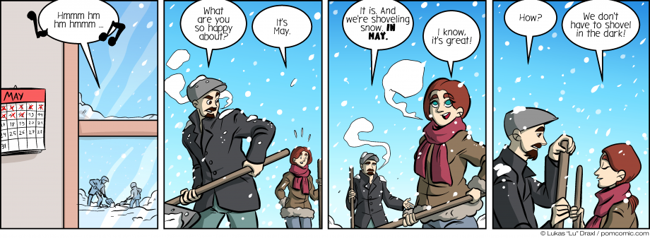 Piece of Me. A webcomic about snow shovelling in sodding May.