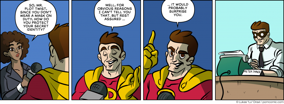 Piece of Me. A webcomic about super heroes and their secret identities.