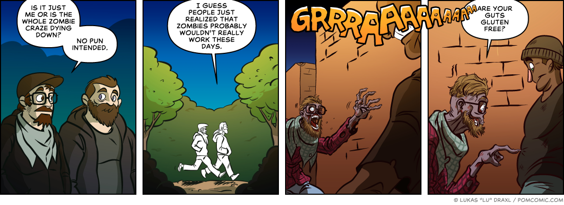 Piece of Me. A webcomic about modern zombie apocalypses.
