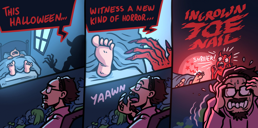 Piece of Me. A webcomic about painful toenails. Guest comic by @simondrawsstuff, go visit simonwl.com