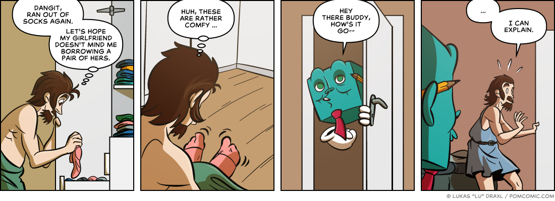 Piece of Me. A webcomic about comfy socks and other garments.
