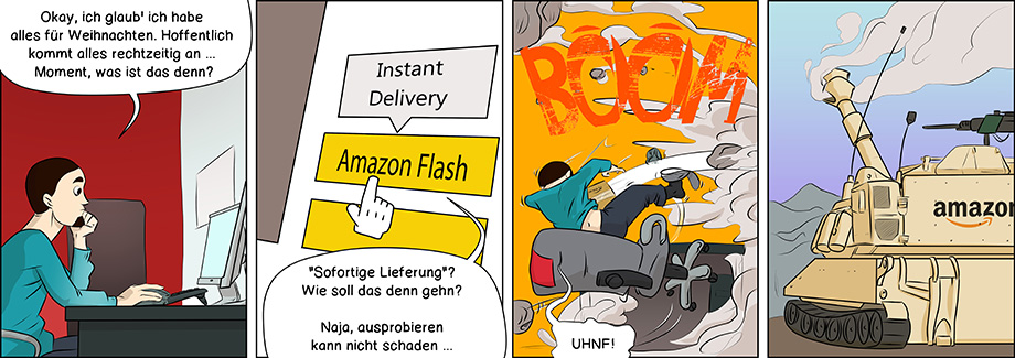 Piece of Me. A webcomic about really, REALLY fast delivery systems. Brought to you by Amazon.