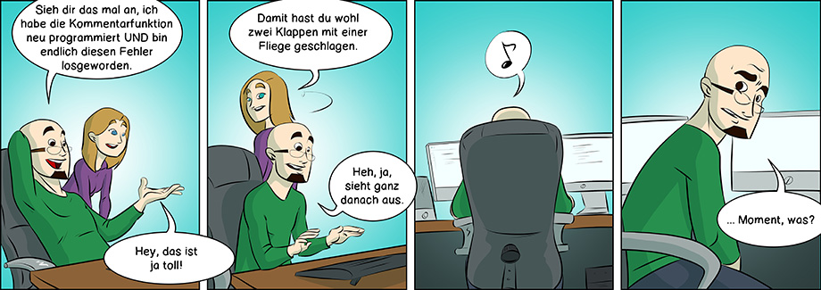 Piece of Me. A webcomic about bugfixing and wrong sayings.