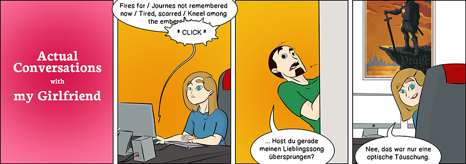 Piece of Me. A webcomic about favourite songs and interrupting my playlists.