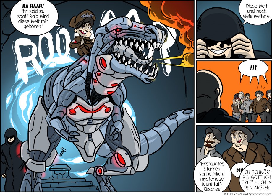 Piece of Me. A webcomic about Hitler riding a giant metal T-Rex. Yes, really.