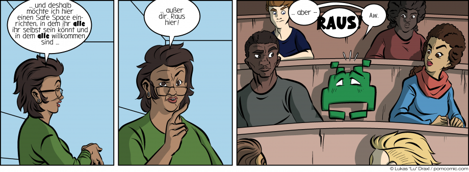 Piece of Me. A webcomic about safe spaces and unwanted guests.