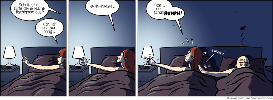 Piece of Me. A webcomic about bedside lamps and the struggle of short arms.