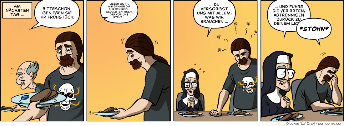 Piece of Me. A webcomic about a sparse breakfast and passive aggressive prayers.