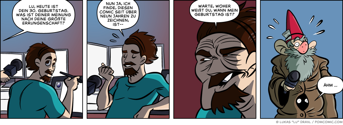 Piece of Me. A webcomic about birthdays and suspicious questions.
