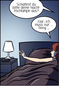 Piece of Me. Ein Webcomic über Nachttischlampen und den Kampf mit kurzen Armen.