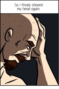 Piece of Me. A webcomic about shaving ones head and common misconceptions.