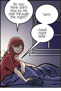 Piece of Me. A webcomic about cats on beds and nightly strolls.