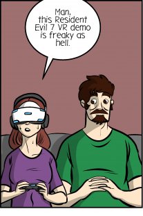 Piece of Me. A webcomic about spooky VR experiences and early Halloween pranks.