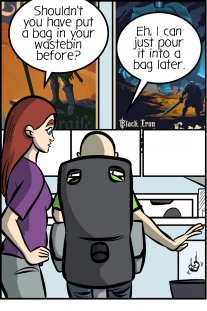 Piece of Me. A webcomic about trash bags and dirty, dirty procrastination.