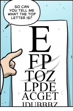 Piece of Me. A webcomic about new glasses and illegibility.