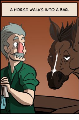 Piece of Me. A webcomic about horses in bars and old jokes.